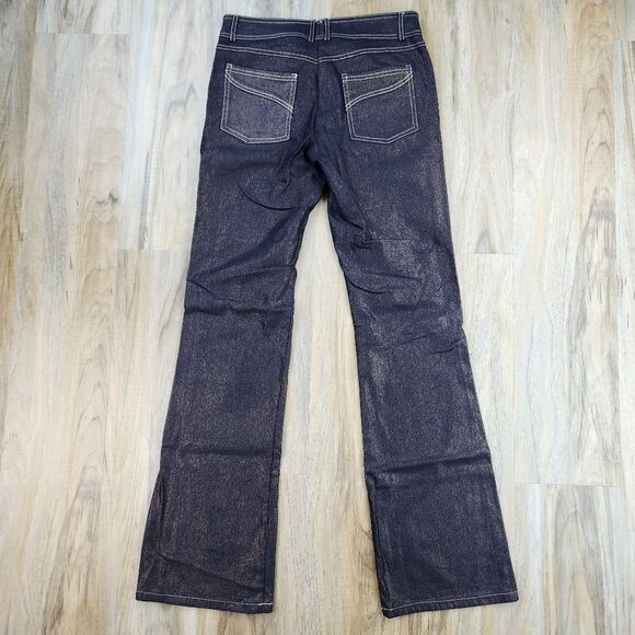 🔹️Cache Bronze Metallic Stretch Bootcut Jeans Size 4/27 - Picture 2 of 11